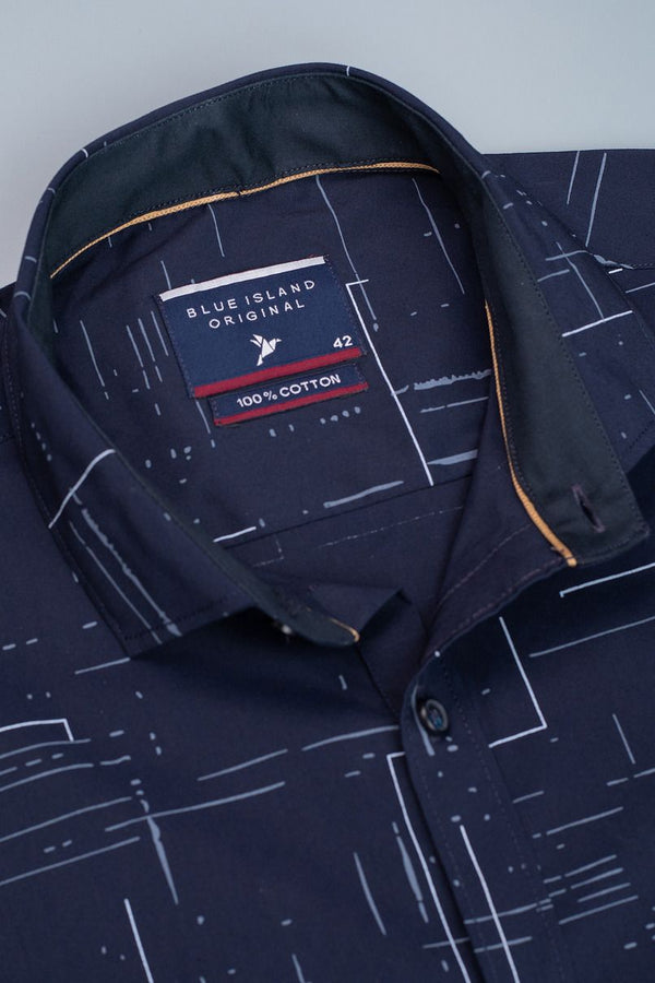 Navy Bold Print -Full-Stain Proof