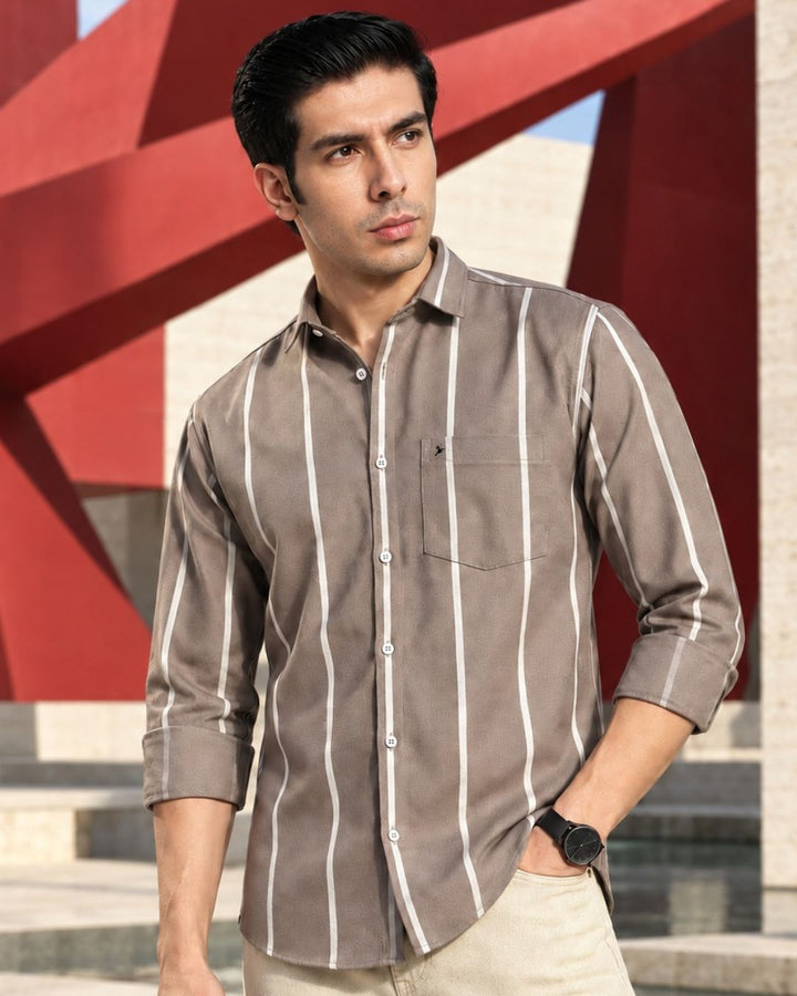 Mauve Grey Stripes  -Full-Stain Proof