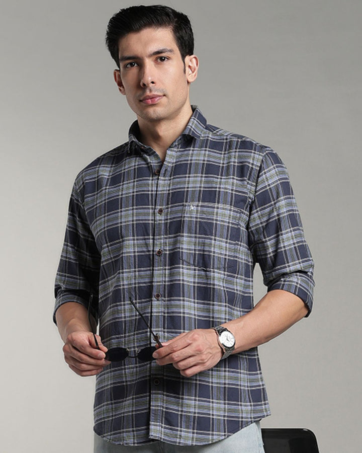 Bluish Grey Checks - Full-Stain Proof