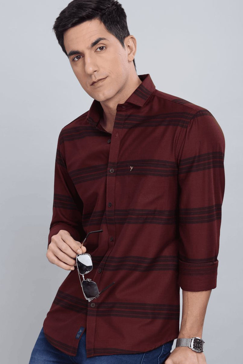 Maroon Navy Horizontal Stripes - Full-Stain Proof