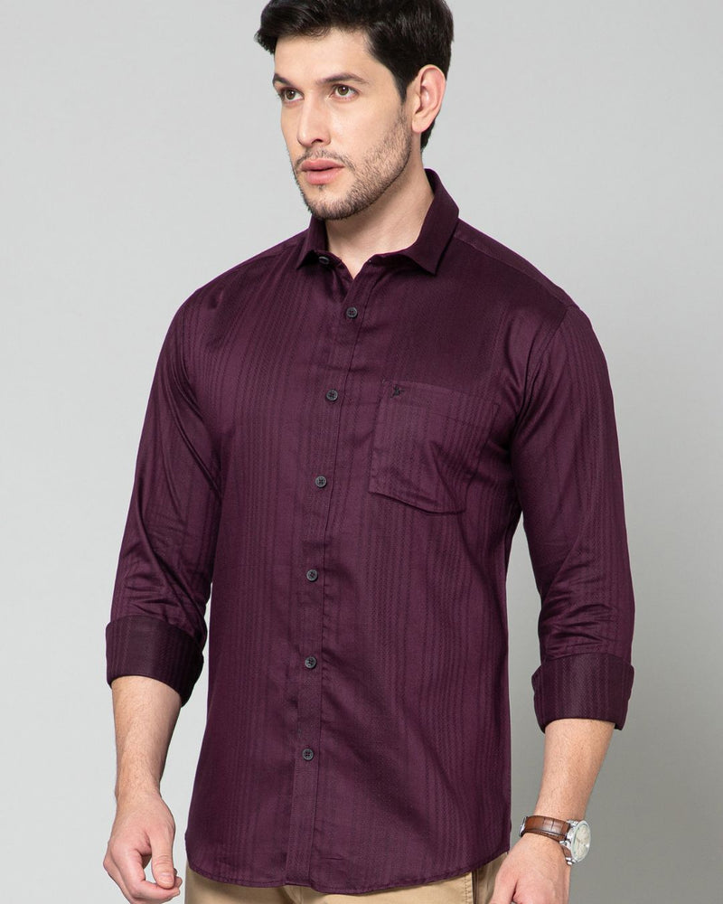 Dark Wine Self Design - Full-Stain Proof