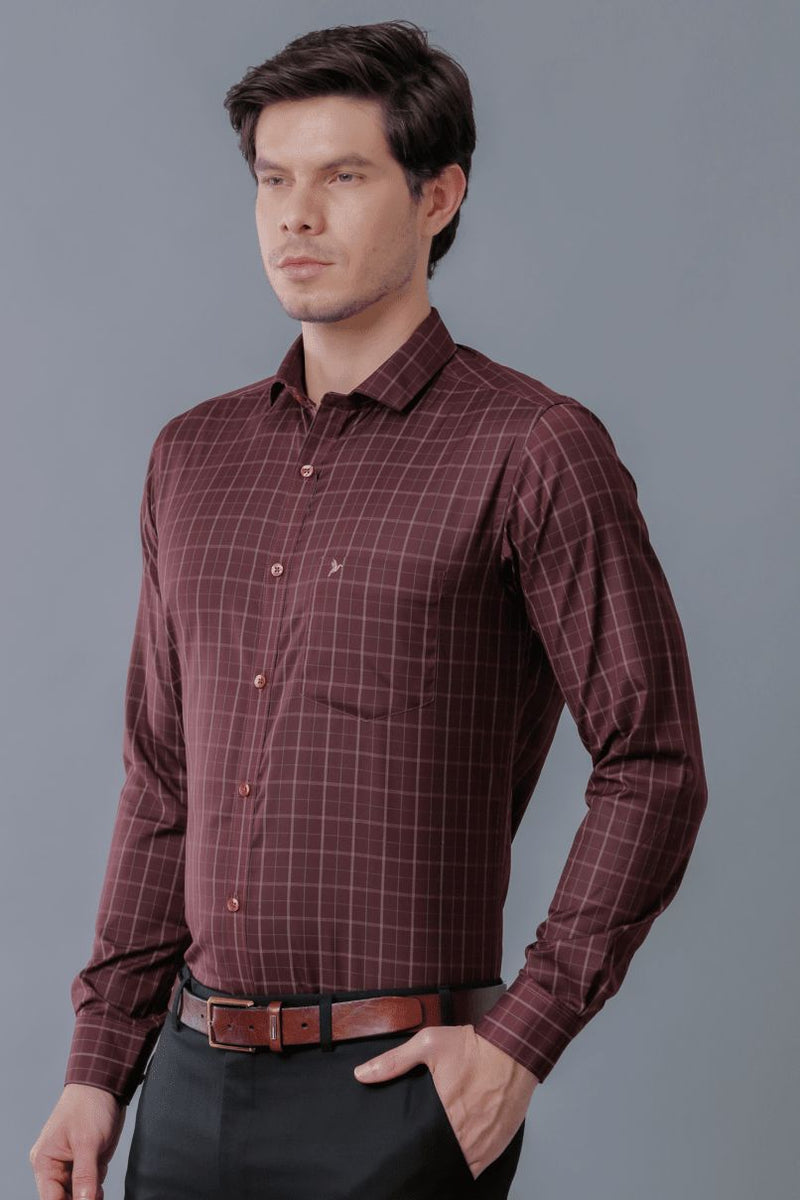 Choco Brown Formal Checks - Full-Stain Proof