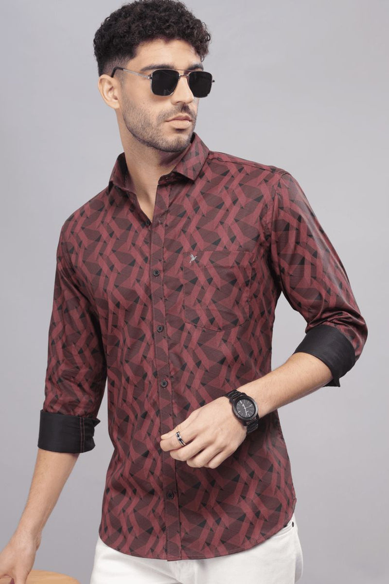 Red Zigzag Print -Full-Stain Proof