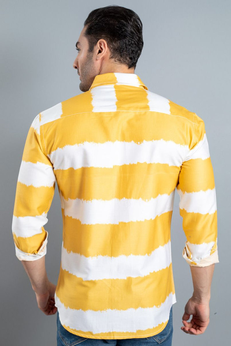 Mustard Yellow and White Stripes - Full-Stain Proof