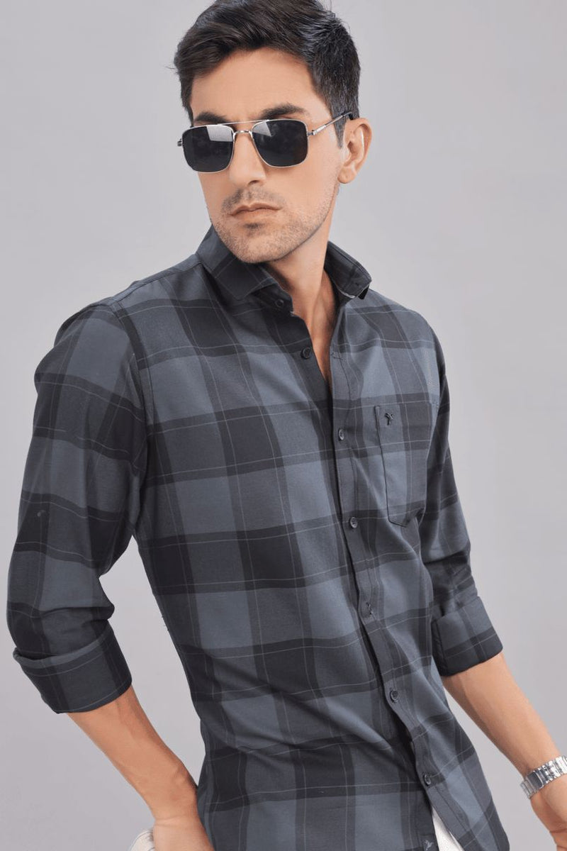 Darkish Grey & Black Checks - Full-Stain Proof