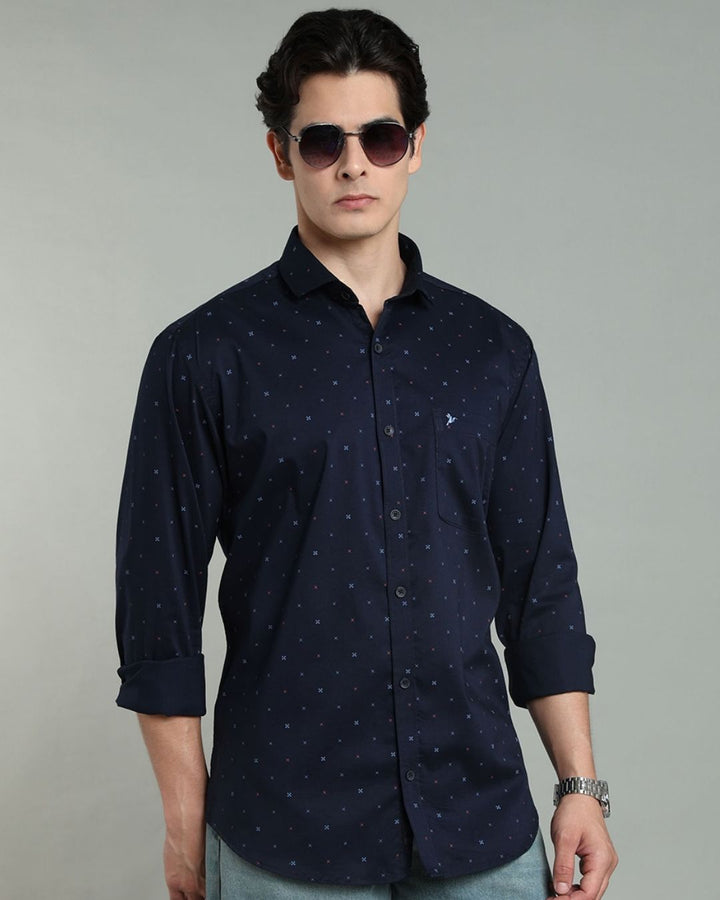 Navy Cross Print -Full-Stain Proof