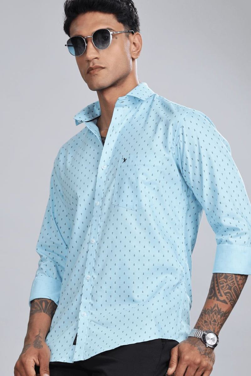 Sky Blue Breeze Print -Full-Stain Proof