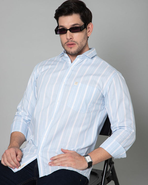 Blue & White Bold Stripes - Full-Stain Proof