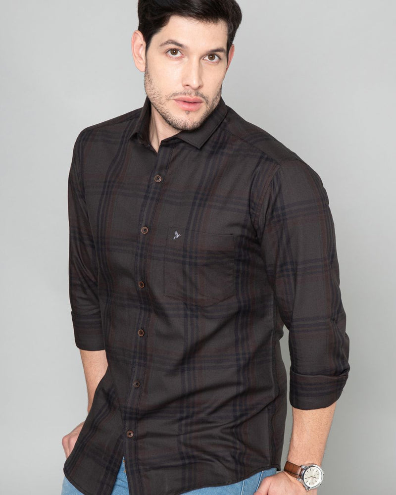 Dark Brown Checks - Full-Stain Proof