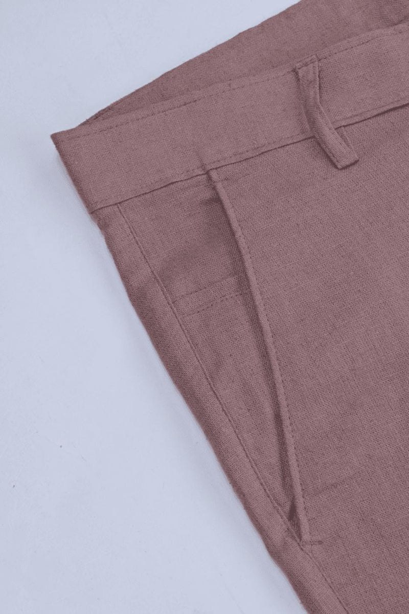 Peach Pink Linen - 2 way stretch - COTTON PANT