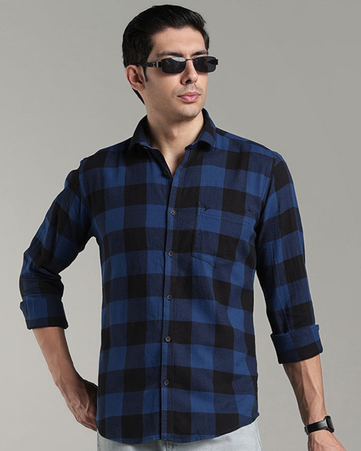 Blue & Black Box Checks - Full-Stain Proof