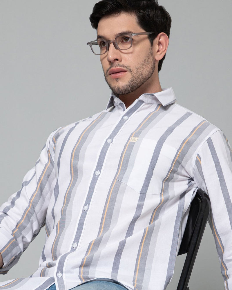 White Navy Stripes - Full-Stain Proof