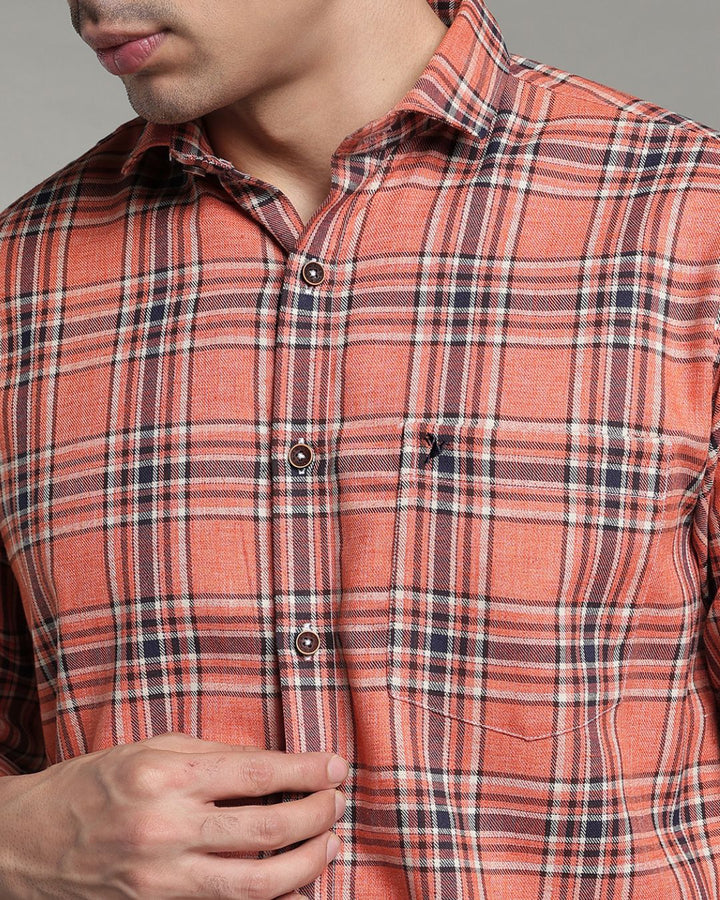 Fawn Orange Checks -Full-Stain Proof