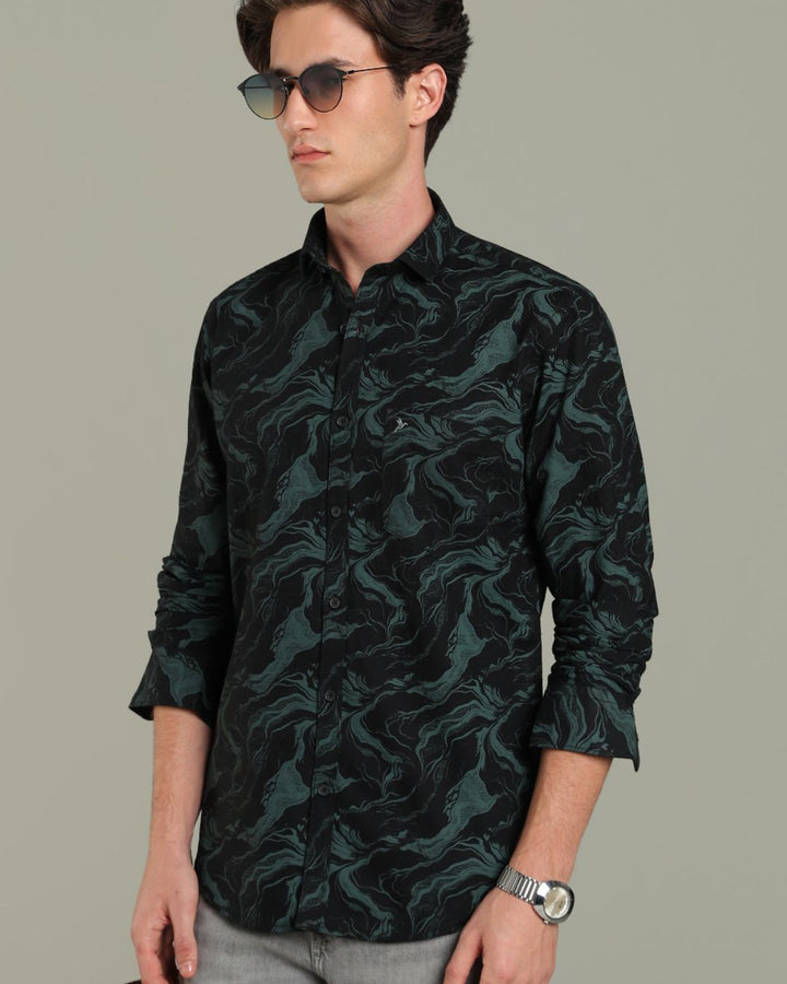 Black Mesh Print -Full-Stain Proof