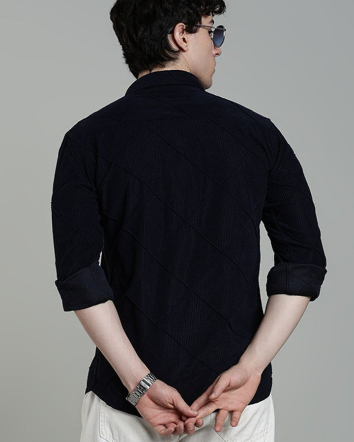 Navy Thread Checks - Full-Corduroy Shirt