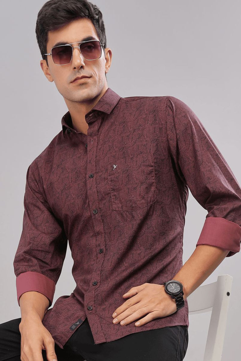 Maroon Mesmeric Print -Full-Stain Proof