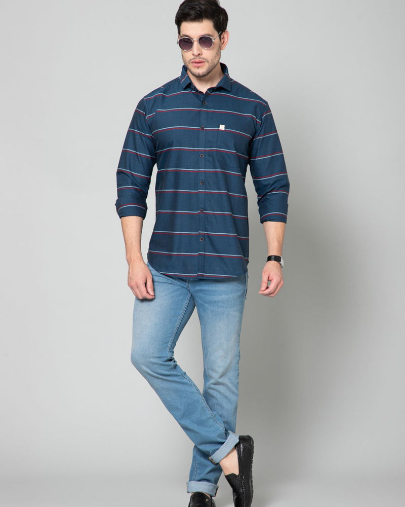 Navy Horizontal Stripes - Full-Stain Proof