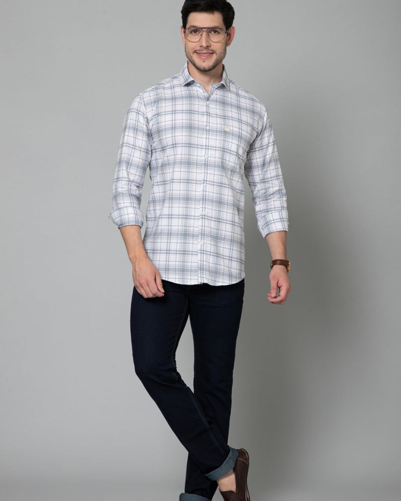 White & Grey Checks - Full-Stain Proof