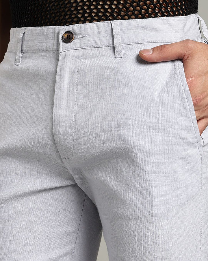 Lite Blue - 2 way stretch - COTTON LINEN PANT