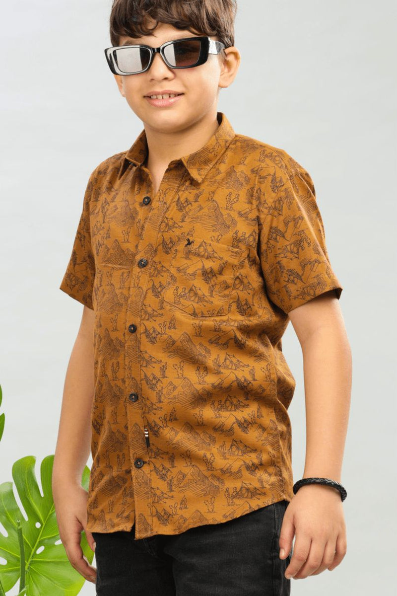 KIDS - Golden Desert Print - Half-Stain Proof Shirt