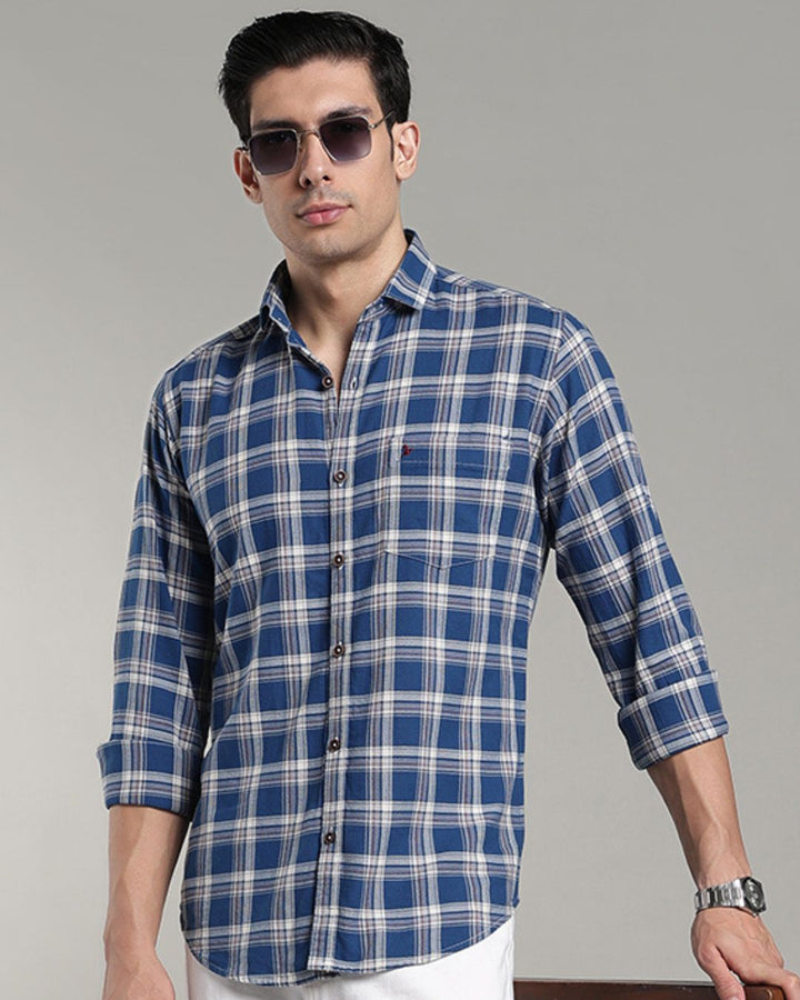 Cobalt Blue & White Checks - Full-Stain Proof
