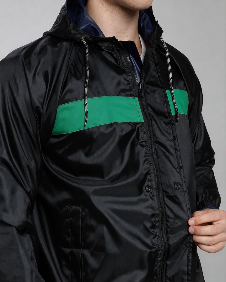 NASA Black with Teal - Rain Jacket with Pant