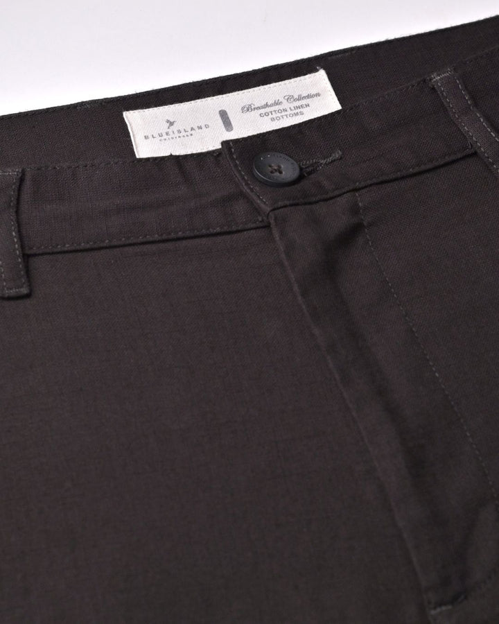 Teak Brown - 2 way stretch - COTTON LINEN PANT