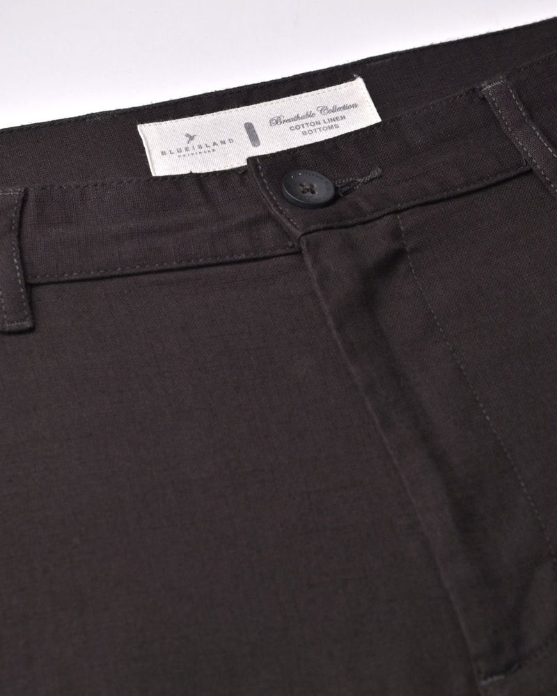 Teak Brown - 2 way stretch - COTTON LINEN PANT