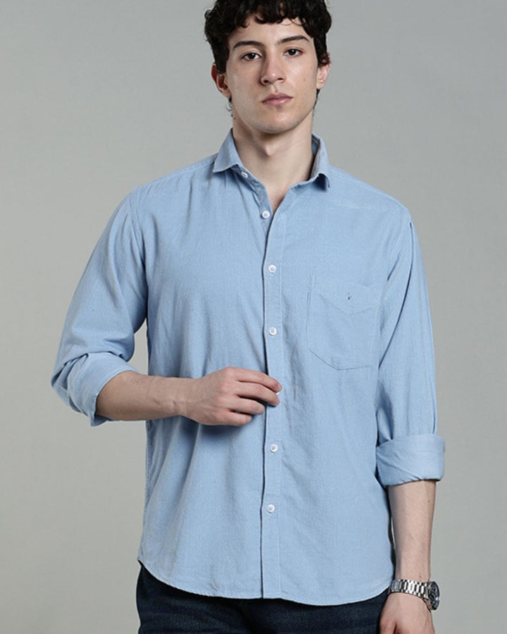 Sky Blue - Full-Corduroy Shirt