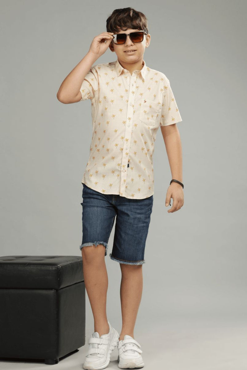 KIDS - Desert Palm Print - Half-Stain Proof Shirt