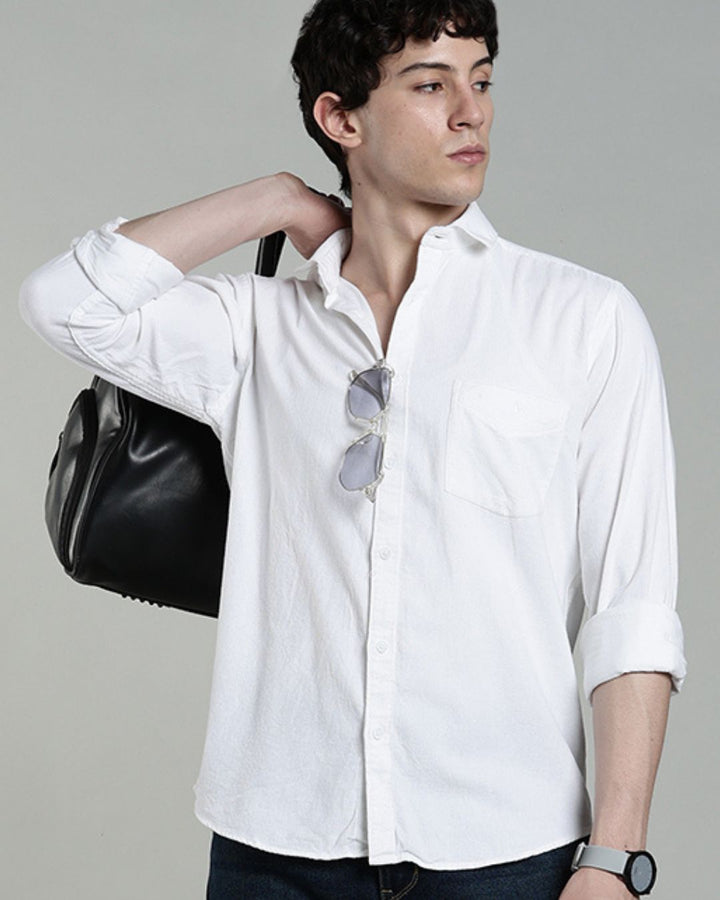 Moon White - Full-Corduroy Shirt