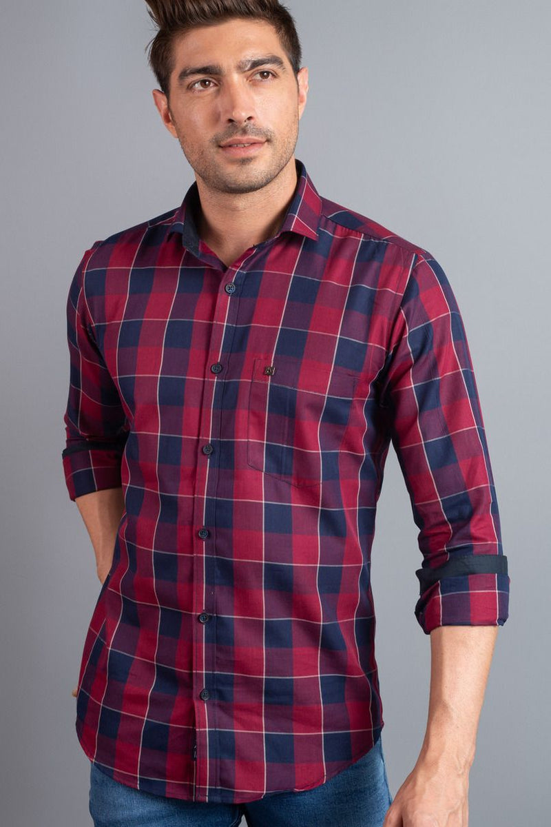 Classic Navy & Red Checks - Full-Stain Proof