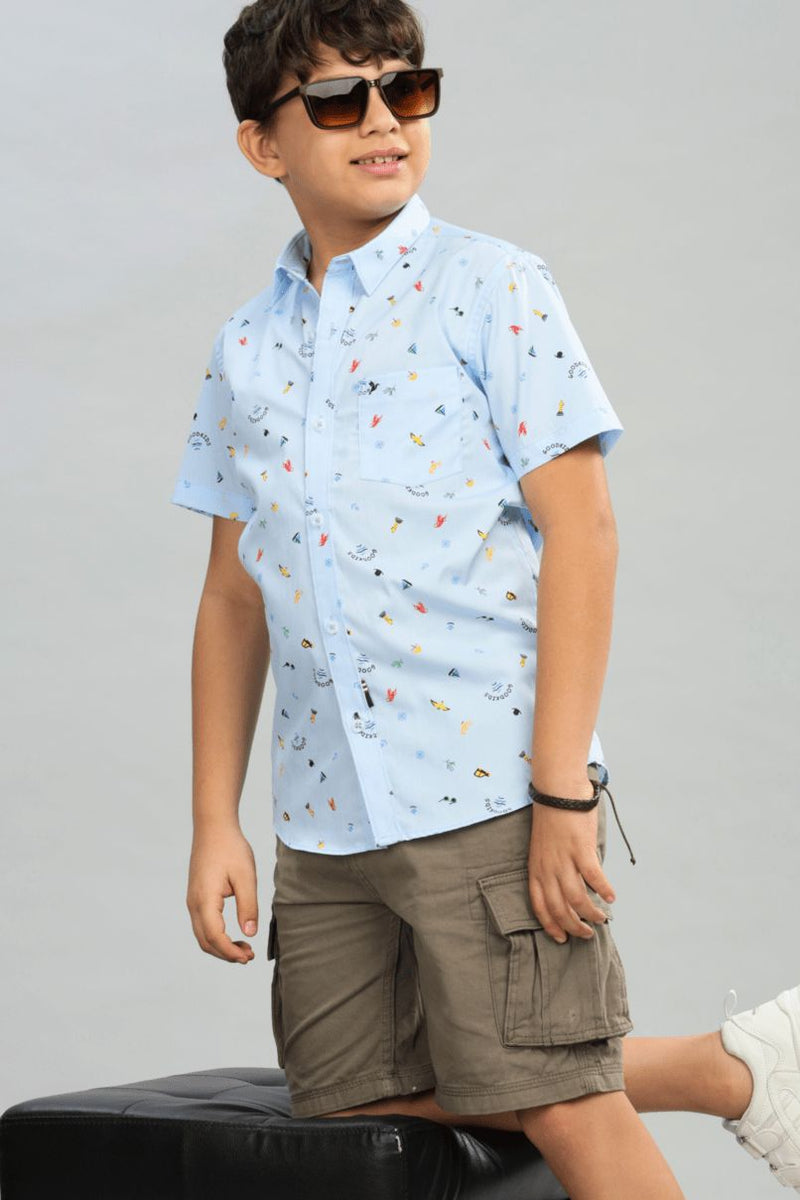 KIDS - Blue Sailor Print - Half-Stain Proof Shirt