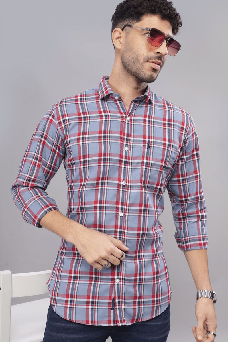 Grey & Red Checks - Full-Stain Proof