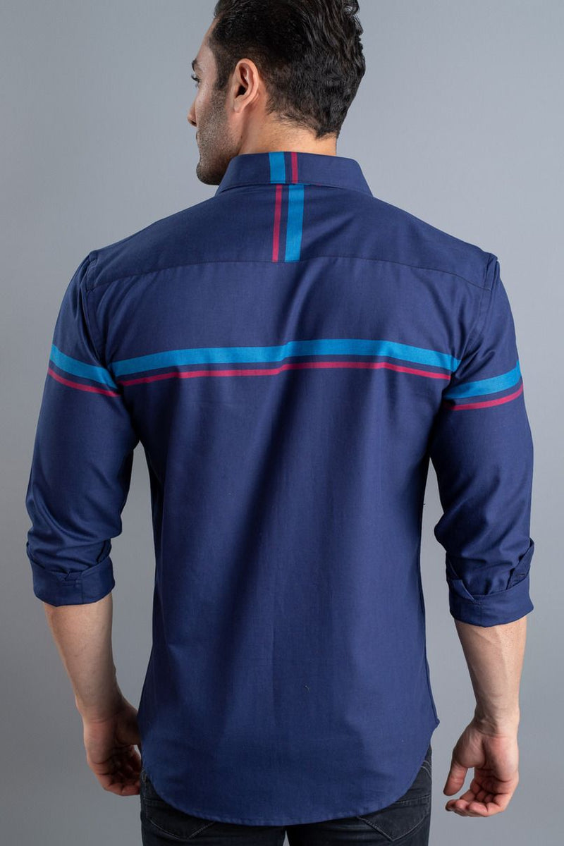 Navy Double Stripes - Full-Stain Proof