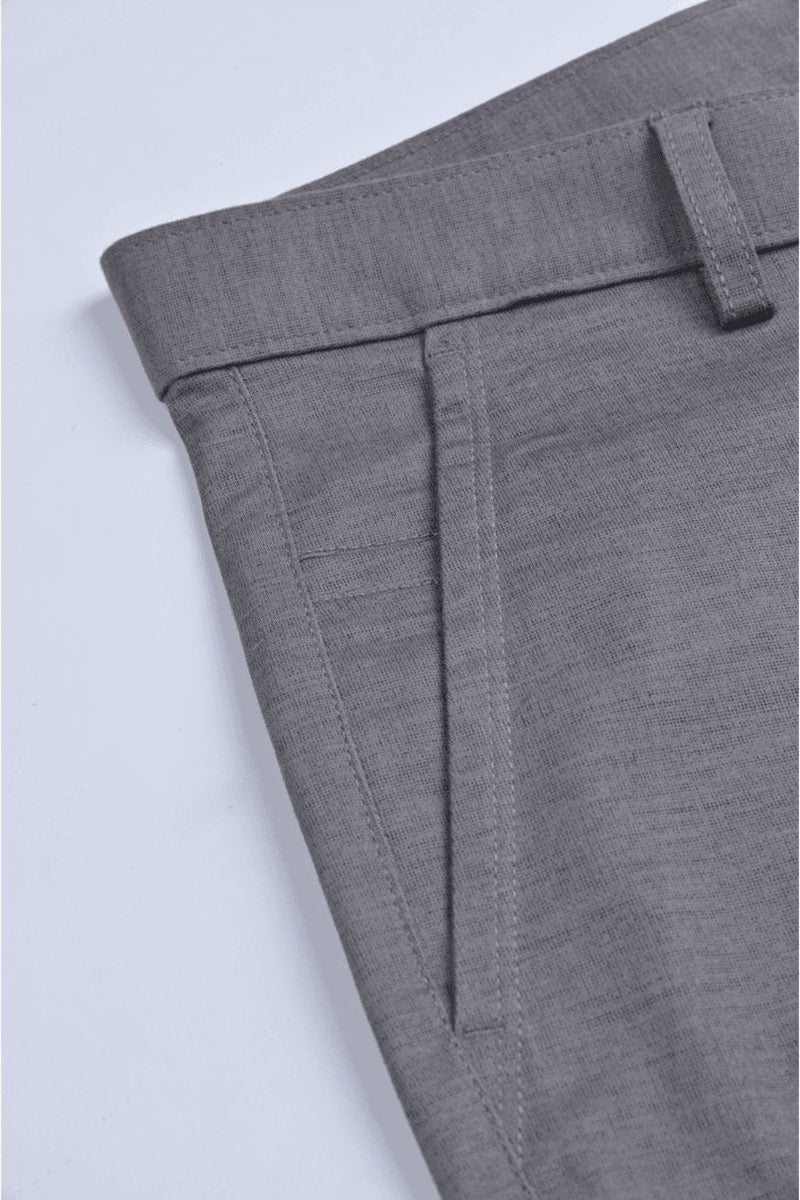 Grey Grain Printed - 2 way stretch - COTTON PANT