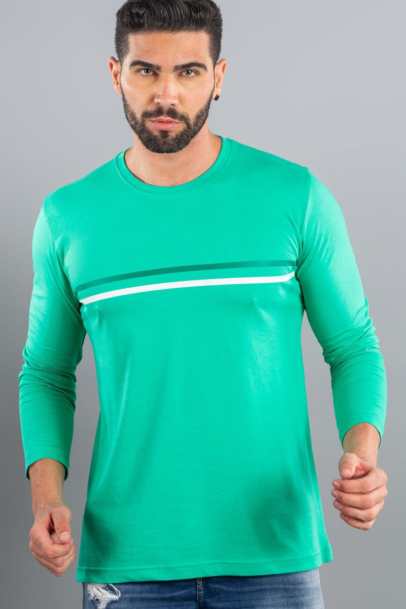 Turquoise Green - Full Sleeve TShirt - Stain Proof