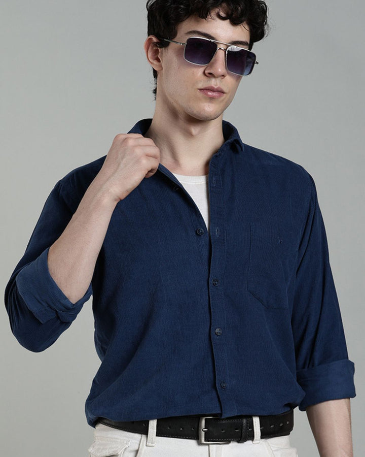 Royal Blue  -Full-Corduroy Shirt