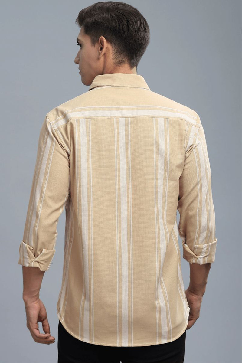 Sandal Brown Vertical Stripes - Full-Stain Proof