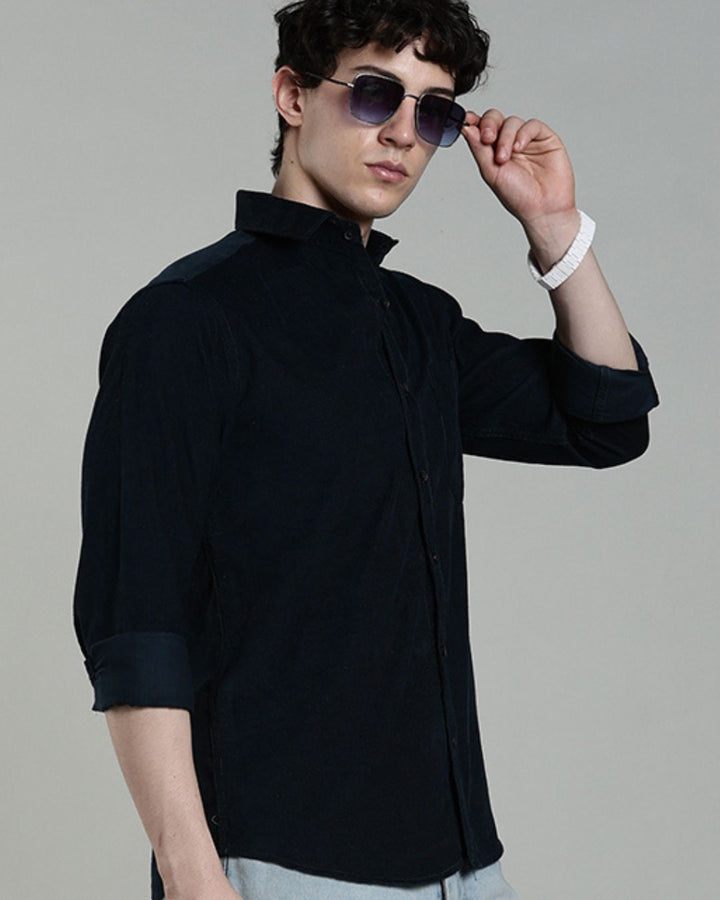 Midnight Blue -Full-Corduroy Shirt