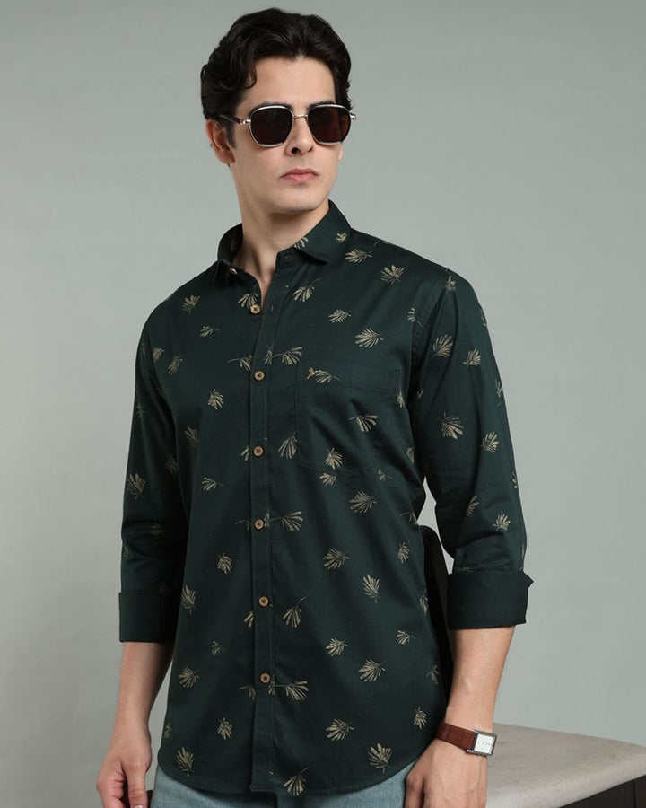 Rich Green Leaf Print -Full-Stain Proof