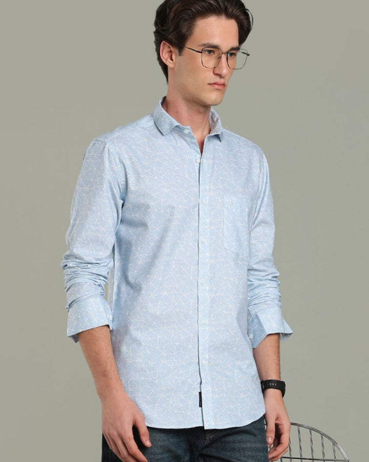 Sky Blue Web Print - Full-Stain Proof