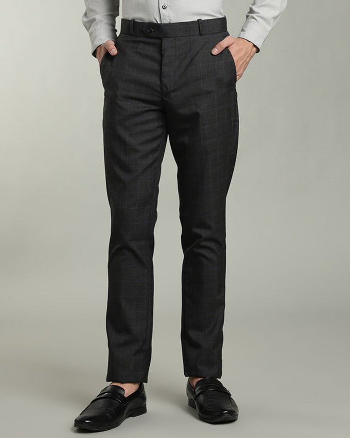 Black & Blue Line Checks - Wrinkle free Formal Pant