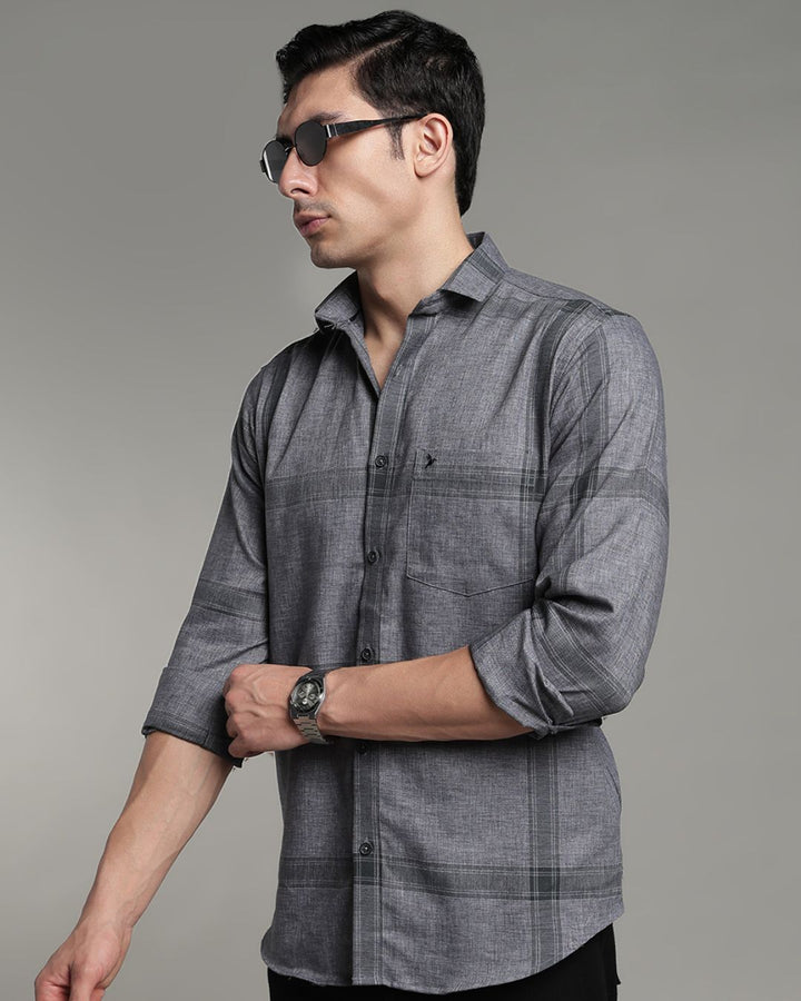 Metal Grey Large Checks -Full-Stain Proof