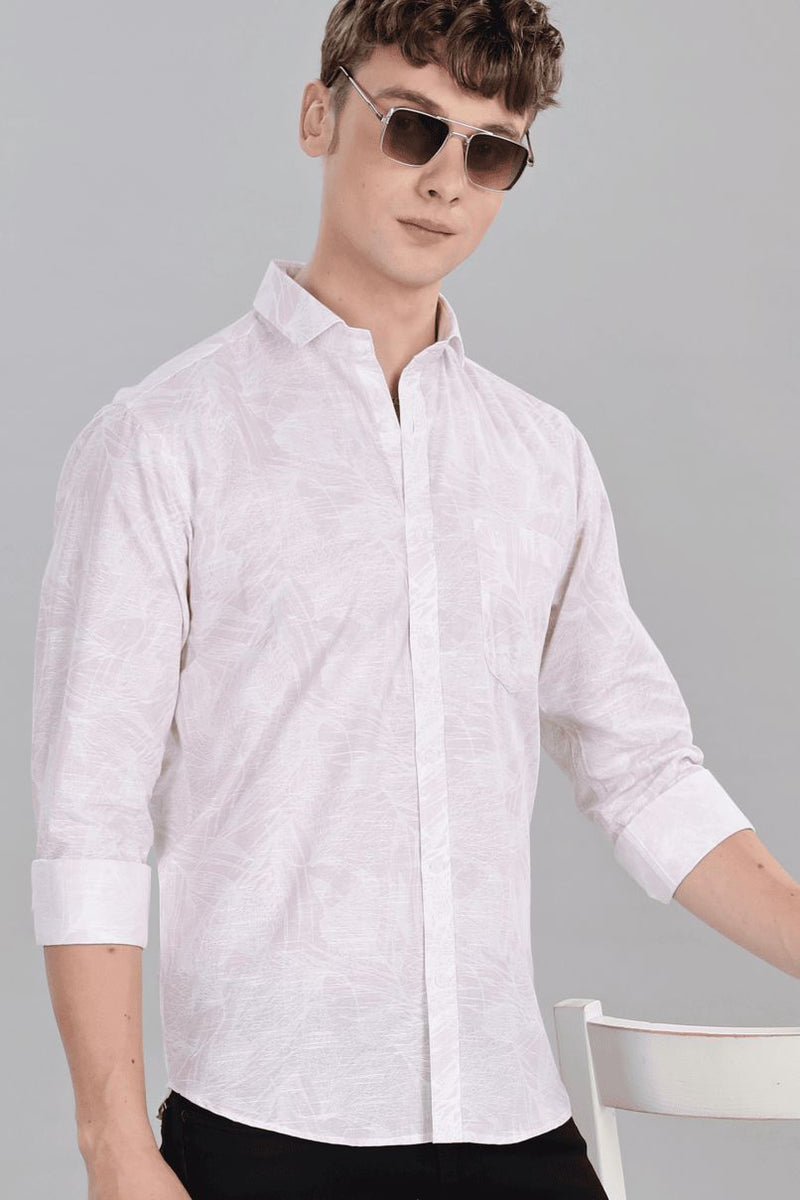 Mild Pink & White Print -Full-Stain Proof