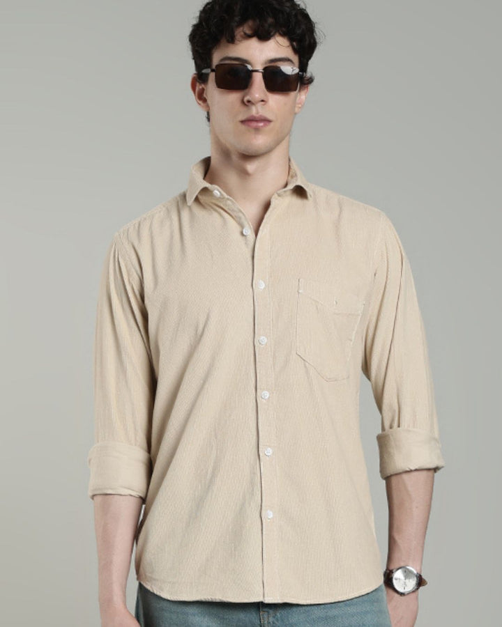 Sandal Cream  -Full-Corduroy Shirt