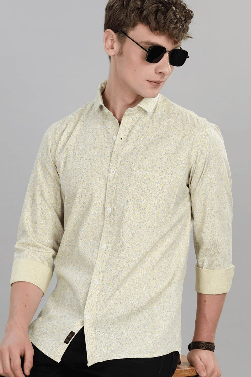 Beige Yellow Print -Full-Stain Proof