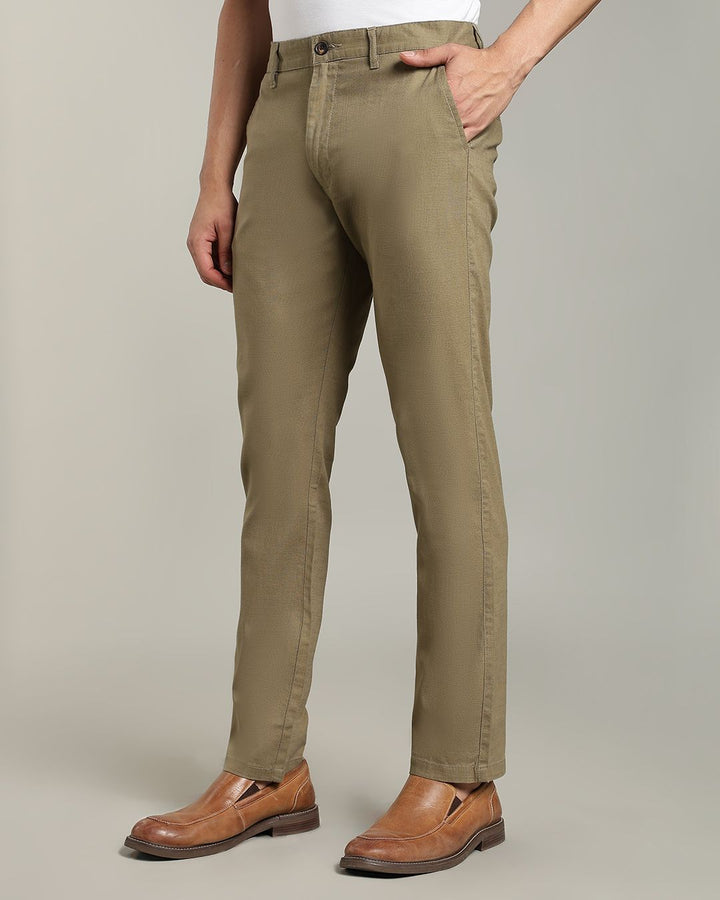 Olive Green - 2 way stretch - COTTON LINEN PANT