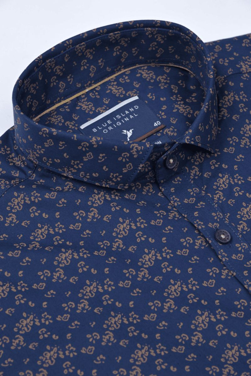 Navy Golden Print -Full-Stain Proof