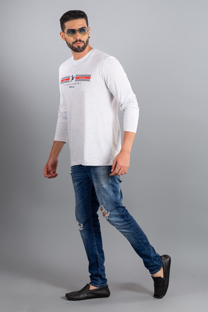 Dusty White - Full Sleeve TShirt - Stain Proof